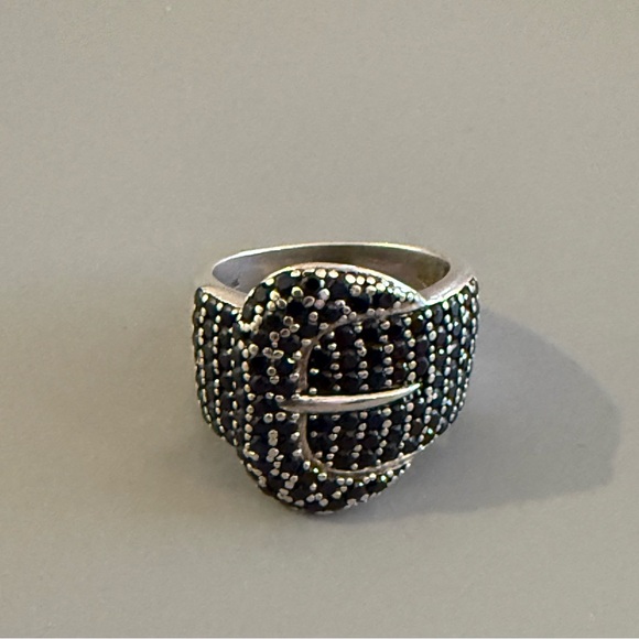 Chic Black and Silver Buckle Ring - Picture 6 of 7